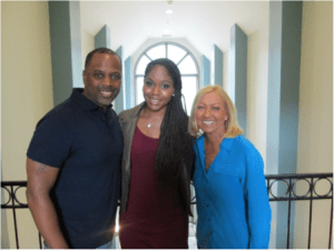 Pastor Touré Roberts and wife Sarah with Mercy Founder and President Nancy Alcorn at Nashville Mercy home