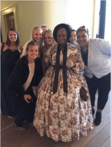 Mercy residents with period character at President Lincoln’s Springfield, IL home