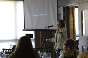 Mercy Nashville resident Katie shared with guests how God is restoring her through the Mercy program.